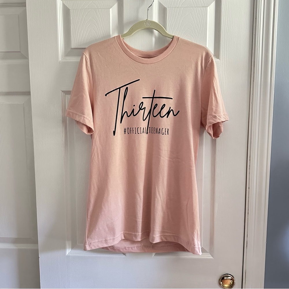 Bella + Canvas Juniors T-Shirt Peach Thirteen Medium Cotton